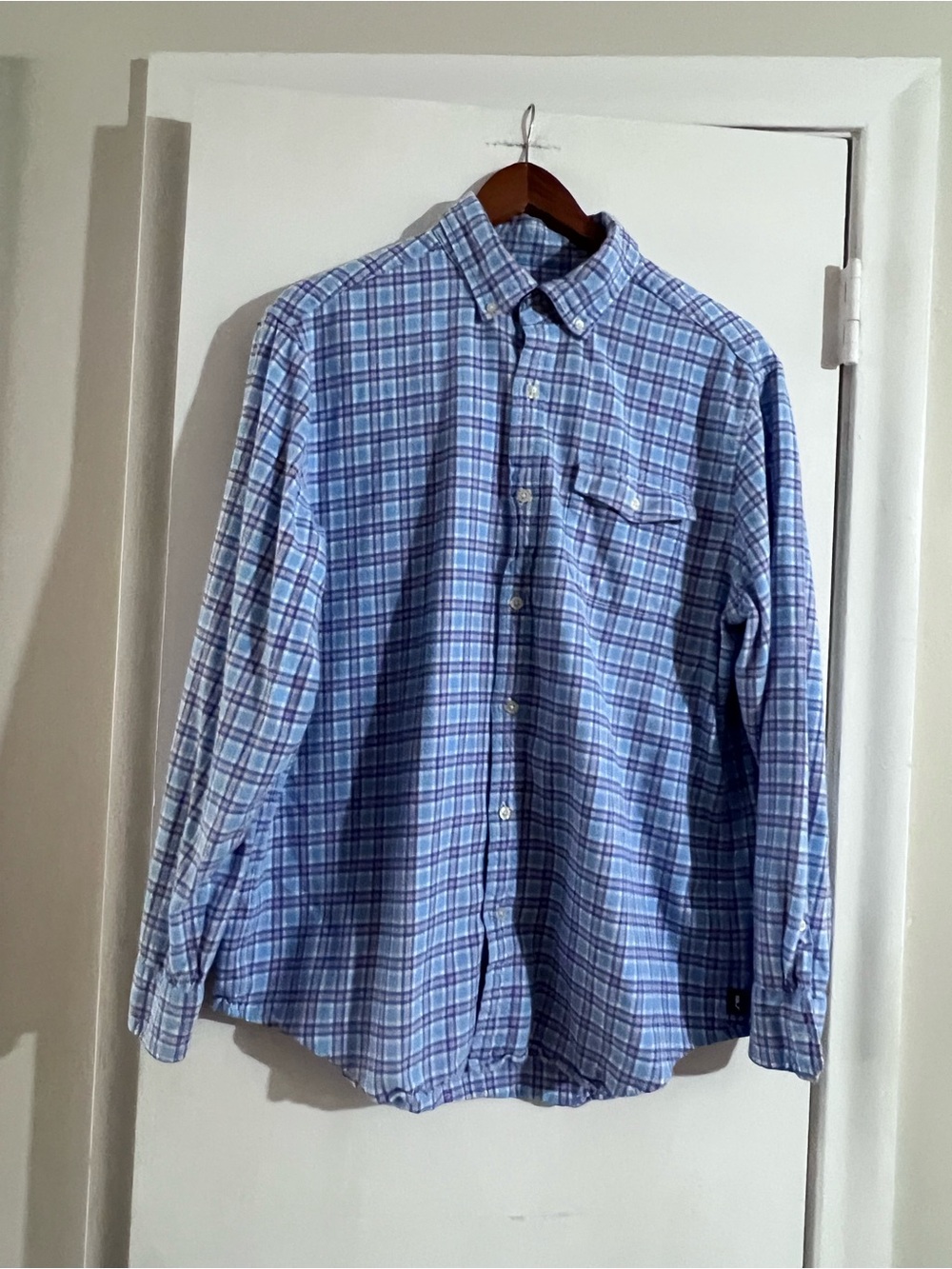Vineyard Vines Blue Plaid Button-Down Shirt Large